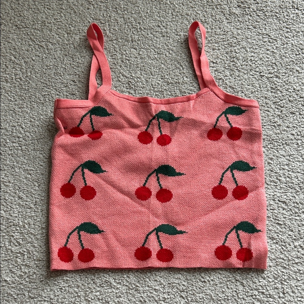 Cherry crop tank top